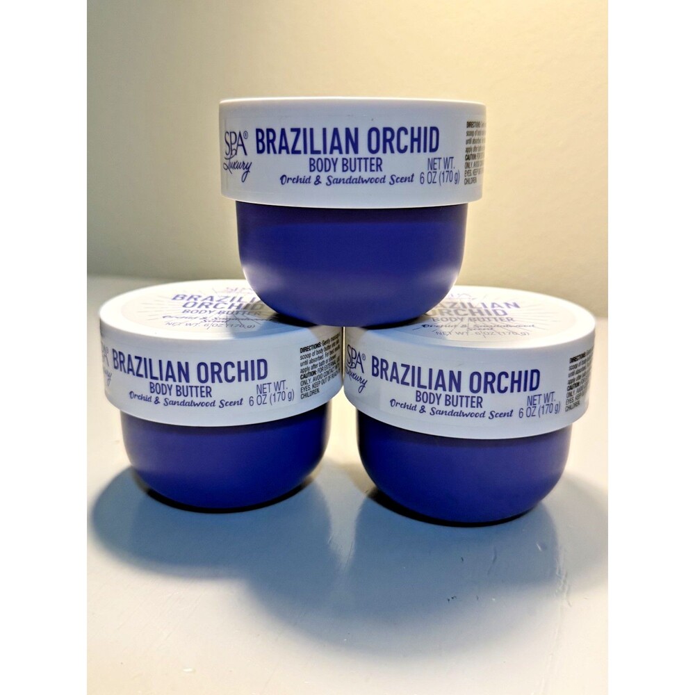 Spa Luxury Brazilian Orchid Body Butter, Orchid & Sandalwood - 6 oz (170g) 3 Pk